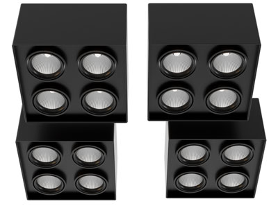 现代四头筒灯射灯 格栅灯