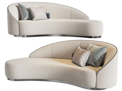 现代弧形多人沙发