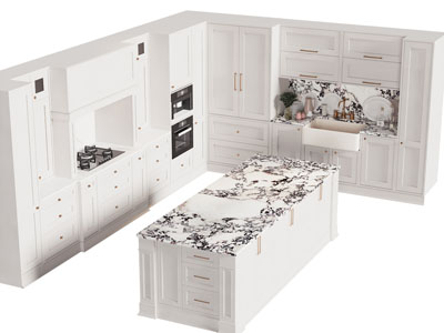 美式整体橱柜 厨房中岛台