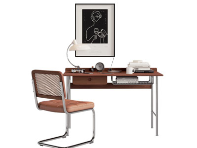 现代书桌椅组合3d模型 现代书桌椅组合