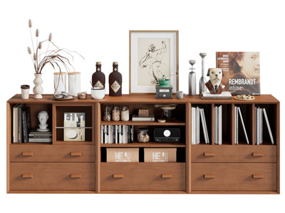 现代实木矮柜 书柜 玄关柜