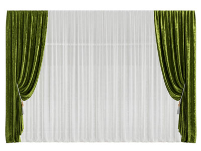 现代窗帘窗纱3d模型 现代窗帘窗纱