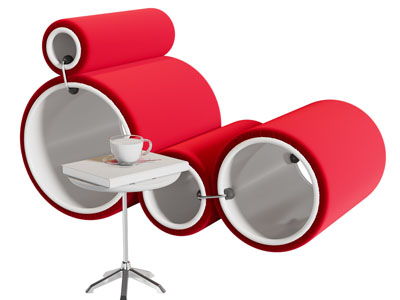 现代造躺椅 边几