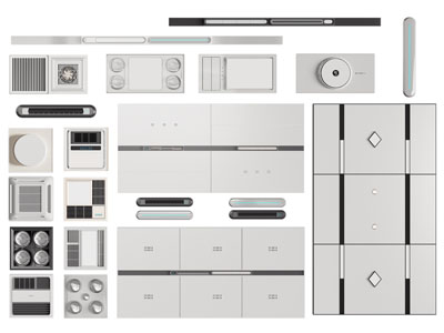 现代天花吊顶 线形浴霸 暖风扇