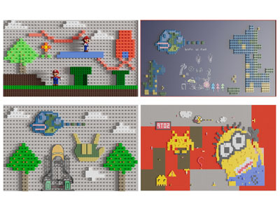 现代乐高积木墙 儿童积木玩具