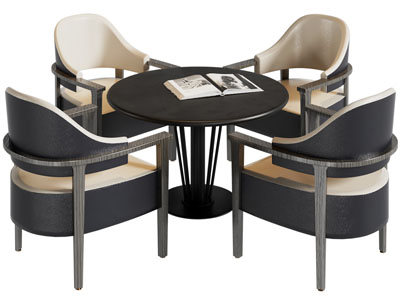 现代休闲餐桌椅组合3d模型 现代休闲餐桌椅组合