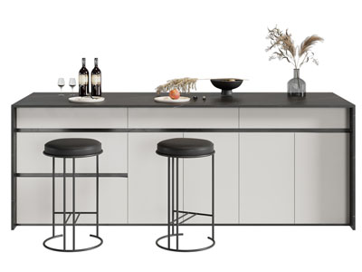 现代吧台吧凳3d模型 现代吧台吧凳
