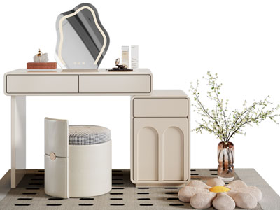 侘寂风化妆 梳妆台3d模型 侘寂风化妆 梳妆台