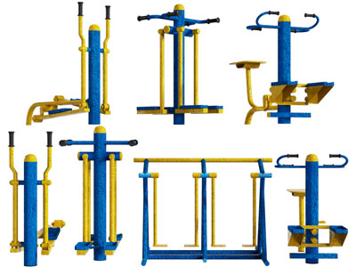 现代户外社区健身器材 体育设备3d模型 现代户外社区健身器材 体育设备