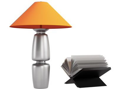 现代台灯 书籍摆件组合