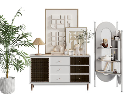 现代玄关柜 边柜 挂画