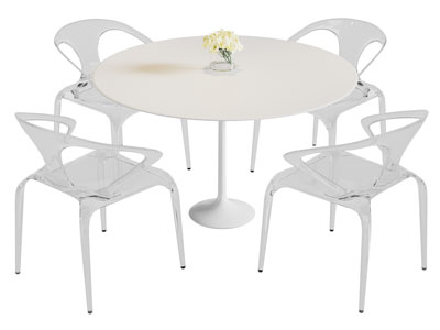 现代圆形餐桌 拼接亚克力餐椅组合3d模型 现代圆形餐桌 拼接亚克力餐椅组合