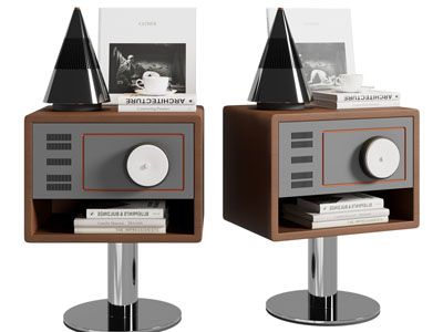 现代中古风床头柜