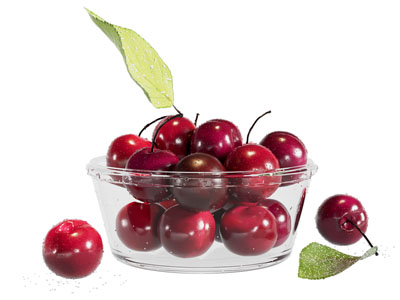 现代玻璃碗 樱桃 水果食物