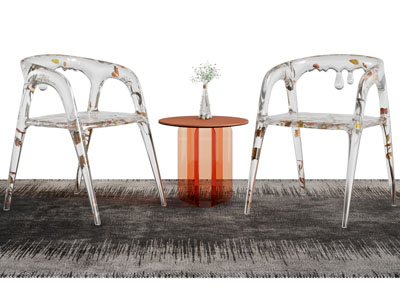 现代亚克力休闲椅子 边几