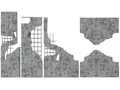 现代破旧的水泥墙 混凝土墙面3d模型 现代破旧的水泥墙 混凝土墙面