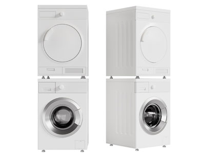 现代洗衣机 烘干机3d模型 现代洗衣机 烘干机