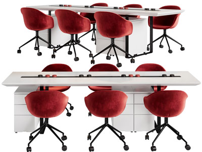 现代长方形餐桌椅组合3d模型 现代长方形餐桌椅组合