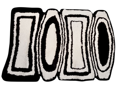 现代创意黑白毛绒地毯3d模型 现代创意黑白毛绒地毯