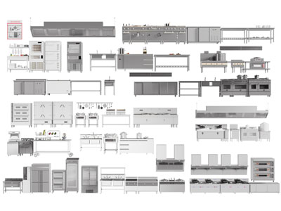 现代洗菜池 灶台 烤箱后厨设备 商业设备3d模型 现代洗菜池 灶台 烤箱后厨设备 商业设备