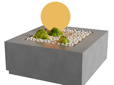 新中式花坛石子 月球灯景观园艺小品