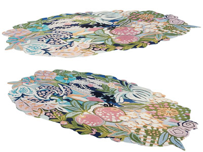 现代花卉水果图案的地毯3d模型 现代花卉水果图案的地毯