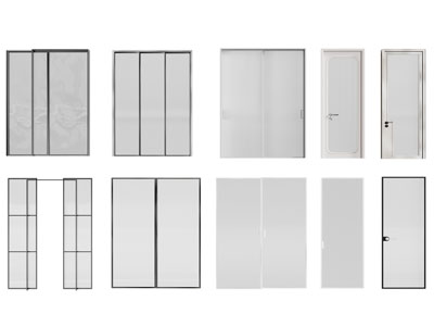 现代玻璃推拉门 平开门