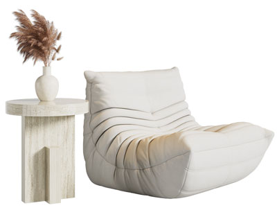 侘寂风懒人沙发 边几