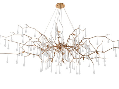 现代轻奢树枝水晶吊坠吊灯