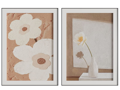 现代花卉肌理画 装饰挂画3d模型 现代花卉肌理画 装饰挂画