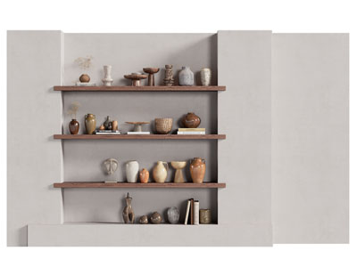 侘寂风陶瓷器皿摆件组合