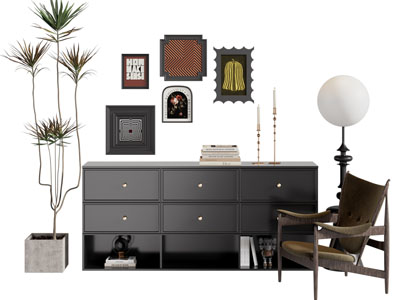 法式玄关柜 边柜 休闲椅子