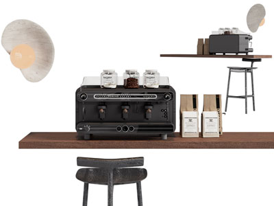 现代咖啡机 吧凳3d模型 现代咖啡机 吧凳