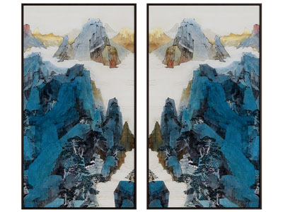 新中式山脉装饰挂画3d模型 新中式山脉装饰挂画