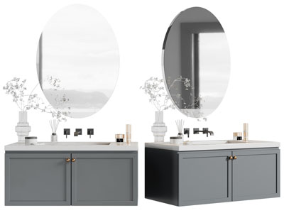 现代洗手台 镜子