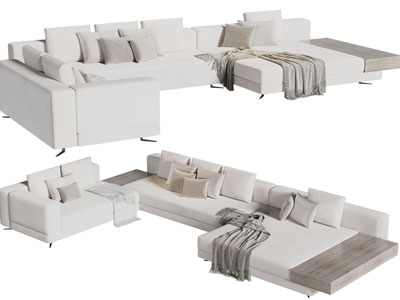 现代转角多人沙发