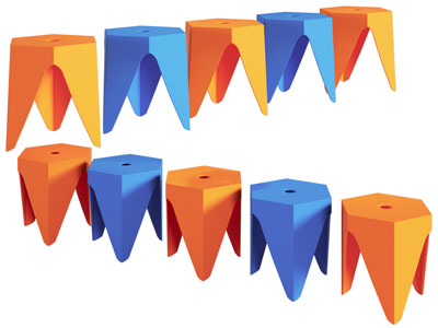 现代彩色多边形塑料凳子