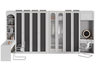 现代带梳妆台的衣柜3d模型 现代带梳妆台的衣柜