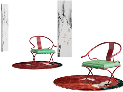 新中式休闲椅子 挂画