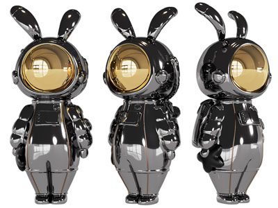 现代兔子雕塑落地灯