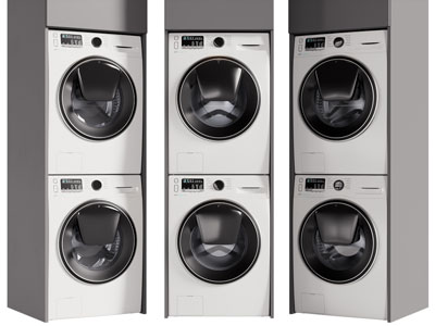 现代洗衣机 烘干机3d模型 现代洗衣机 烘干机