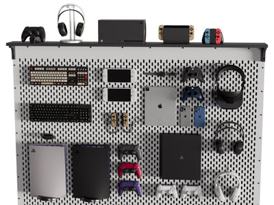 现代洞洞眼墙面电脑 电子产品收纳架