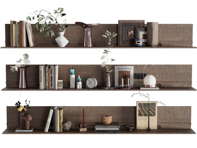 现代墙面书本 花瓶 装饰画摆件组合