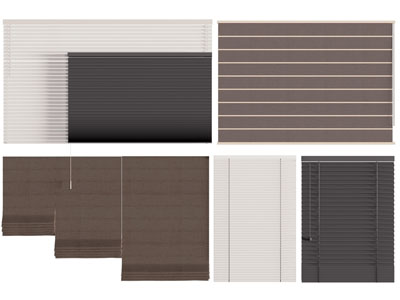 新中式百叶窗帘 拉帘 卷帘3d模型 新中式百叶窗帘 拉帘 卷帘