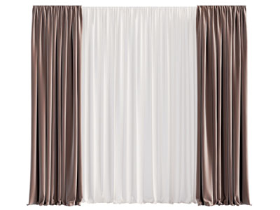 现代布艺窗帘窗纱3d模型 现代布艺窗帘窗纱