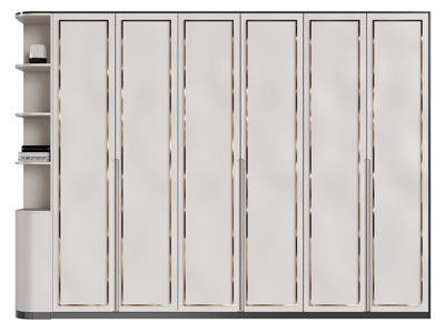 新中式边缘开放式收纳的衣柜3d模型 新中式边缘开放式收纳的衣柜