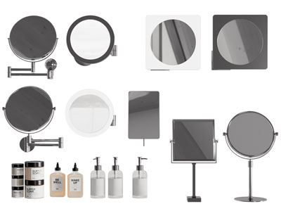 现代浴室镜子 化妆品