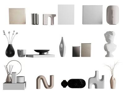 侘寂风花瓶花卉 陶艺器皿摆件组合