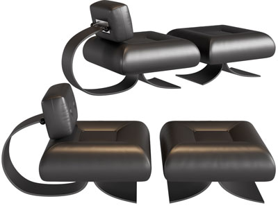 现代休闲椅子 脚踏