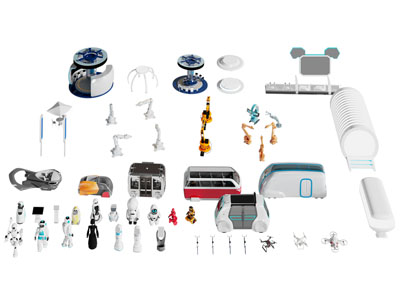 现代智能机器人 机械手臂 无人飞机3d模型 现代智能机器人 机械手臂 无人飞机